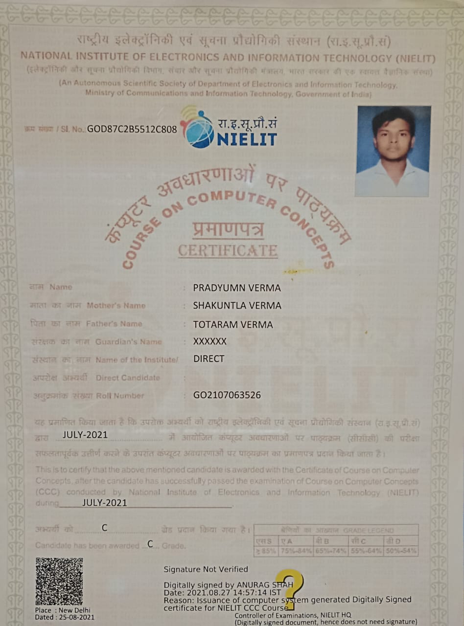 CCC with C Grade